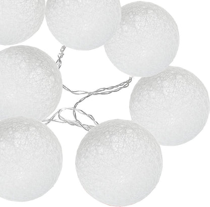 Solaire - guirlande de boules de neige - guirlande LED - éclairage de boule - lumières de fête - ampoules - cordon - décoration - lumières de Noël - décoration de luxe de Noël - boules de Noël blanches - décorations d'arbre de Noël