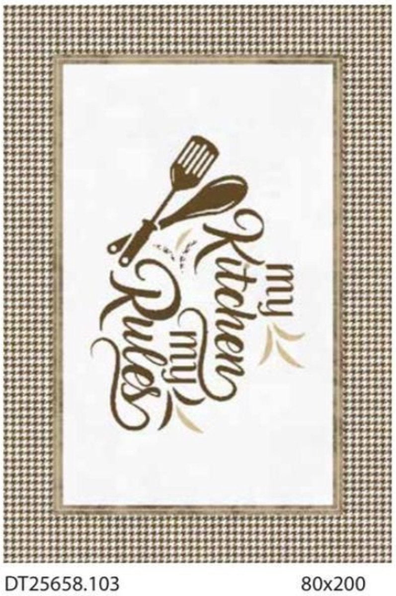 Cuisine coureur Cuisine - tapis de cuisine - 80x200 cm - lavable -Tapis - Tapis de cuisine - Tapis de cuisine - Tapis coureur - Tapis coureur beige marron